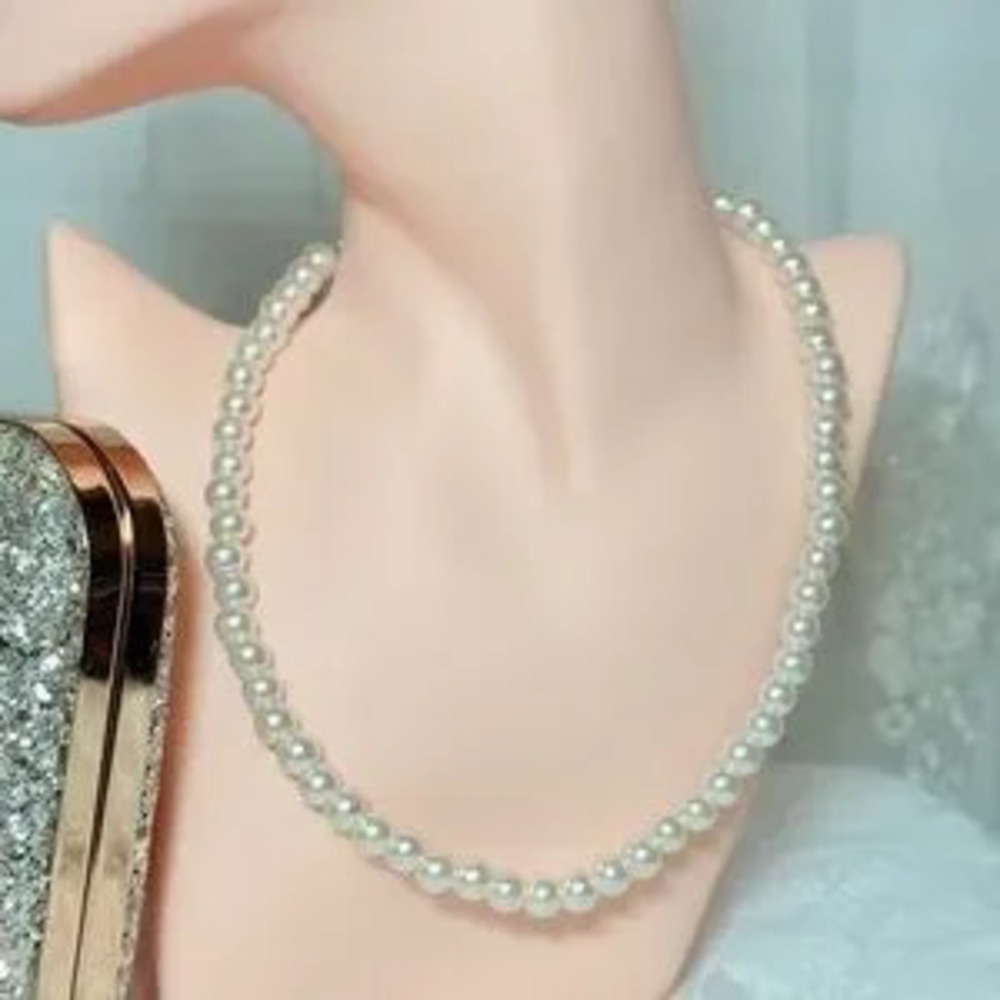 Classic White Faux Pearl Necklace